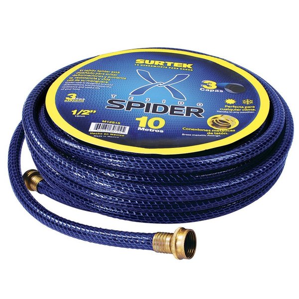 Surtek Spider garden hose with metallic connector 1/2in 25m reel M12S25